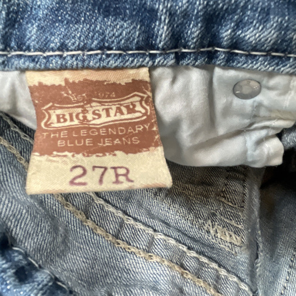 Big Star Women’s Low-Rise Liv Boot Cut Jeans Sz 27R Thick Stitching Distressed - Picture 13 of 16